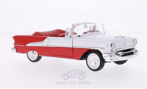 Oldsmobile Super 88 1/24 Welly Convertible rouge/blanche 1955 miniature
