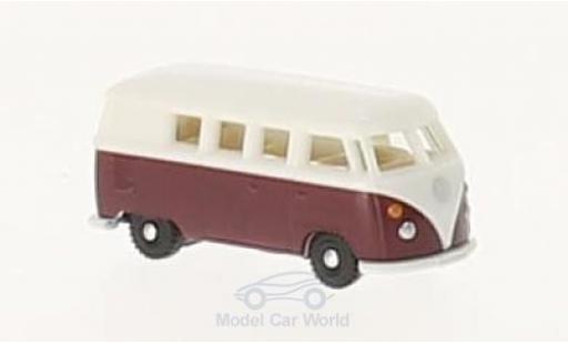 Volkswagen T1 B 1/160 Wiking Bus dunkelrouge/blanche miniature
