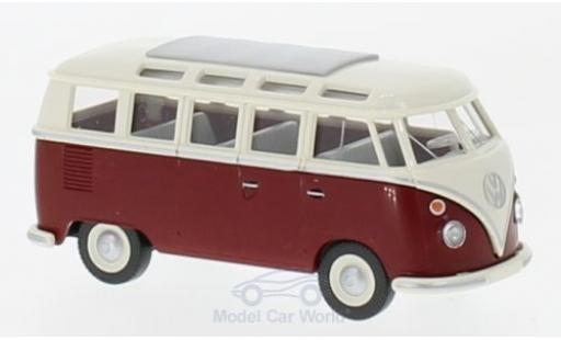 Volkswagen T1 B 1/87 Wiking Sambabus beige/dunkelrosso modellino in miniatura