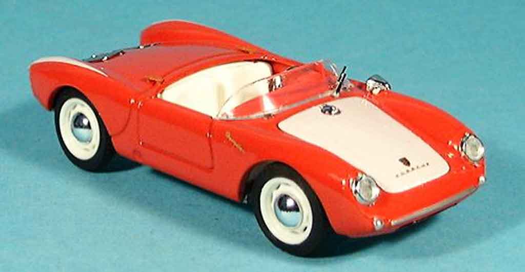Porsche 550 1954 1/43 Brumm 1954 rouge blanche Strassenversion