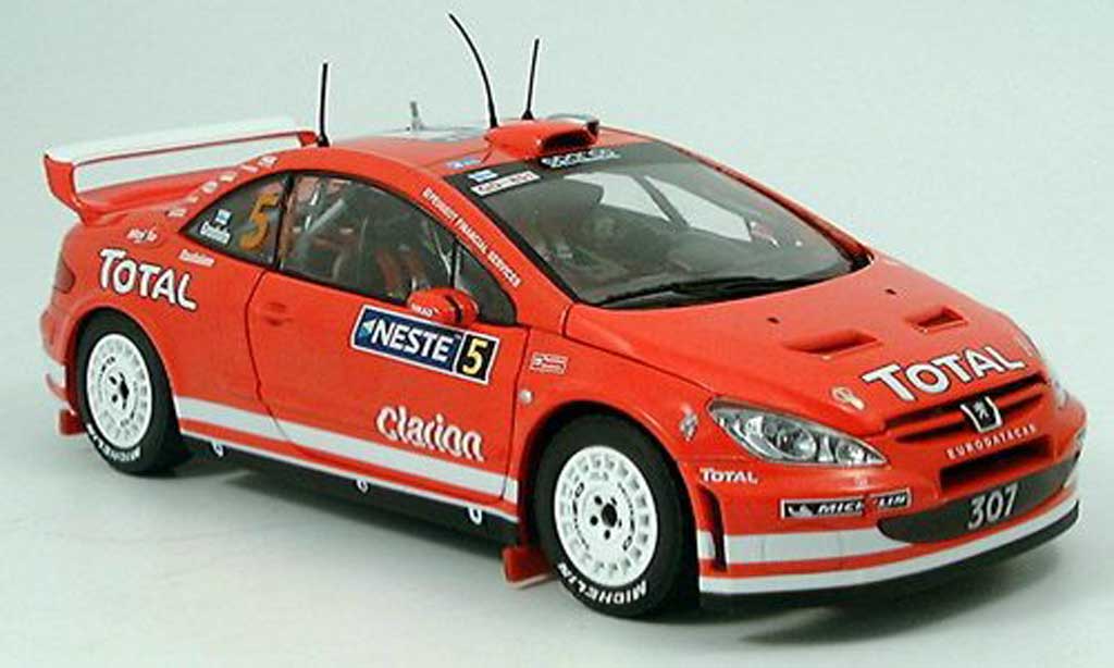 Peugeot 307 WRC 1/18 Sun Star WRC no.5 total/neste finlande rallye 2004 coche miniatura