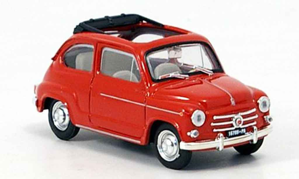 Fiat 600 1/43 Brumm D offenrouge 1960 miniature