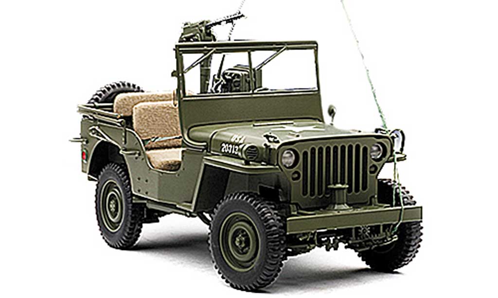 Jeep Willys 1/18 Autoart U.S. Army olivgrun mit Accessoires miniature