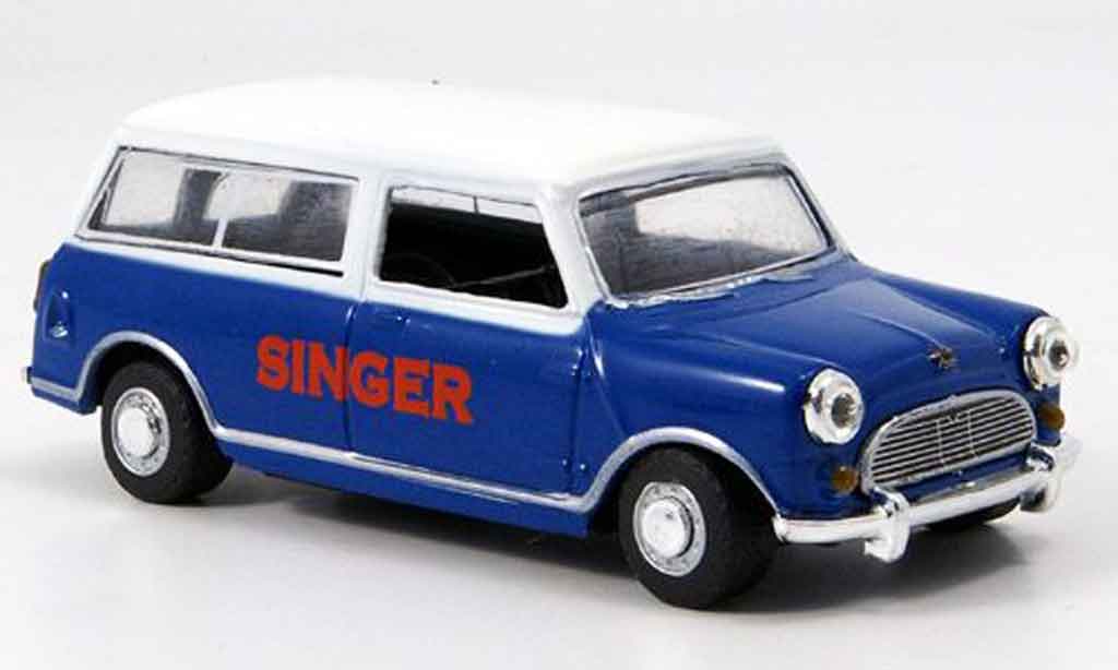 Austin Mini Van 1/43 Oxford Traveller bleu blanche Singer miniature