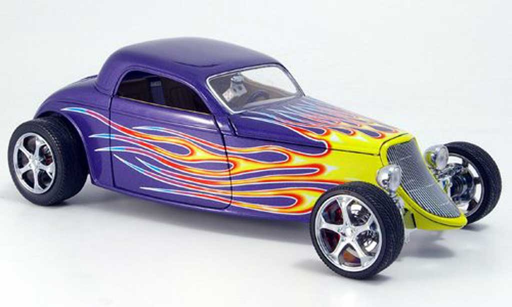 Ford Hot Rod 1/18 Yat Ming coupe lila flamming 1933 miniature