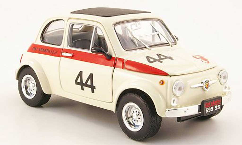 Fiat 500 Abarth 1/18 Mondo Motors 695ss blanche no.44 miniature