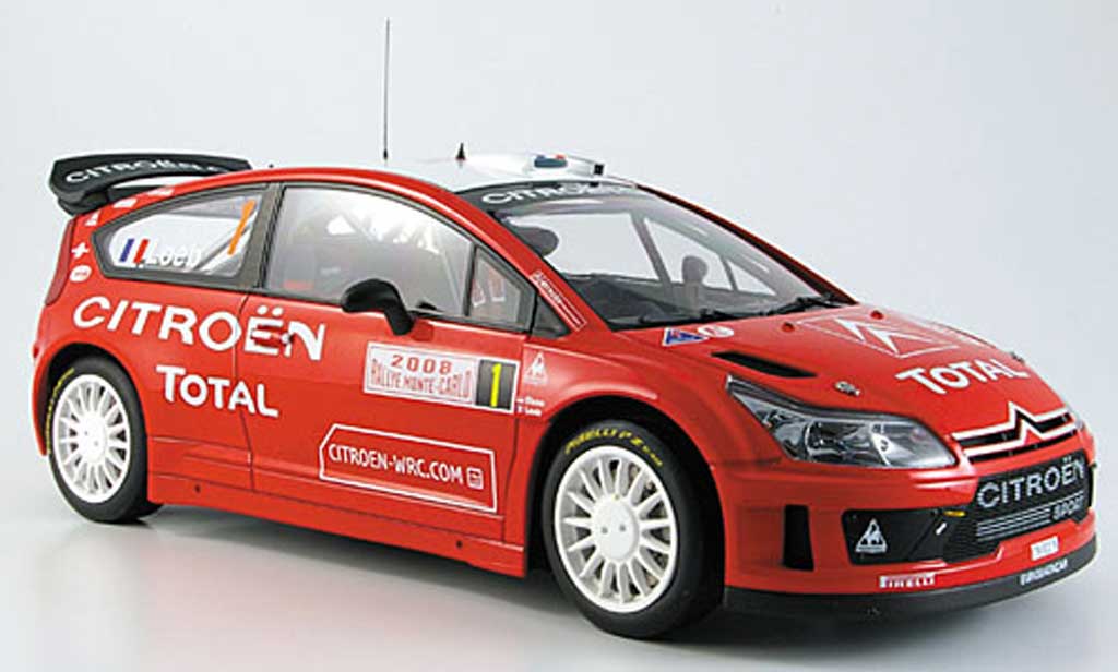 Citroen C4 WRC 1/18 Autoart loeb/ elena noo.1 rallye monte carlo 2008 miniature