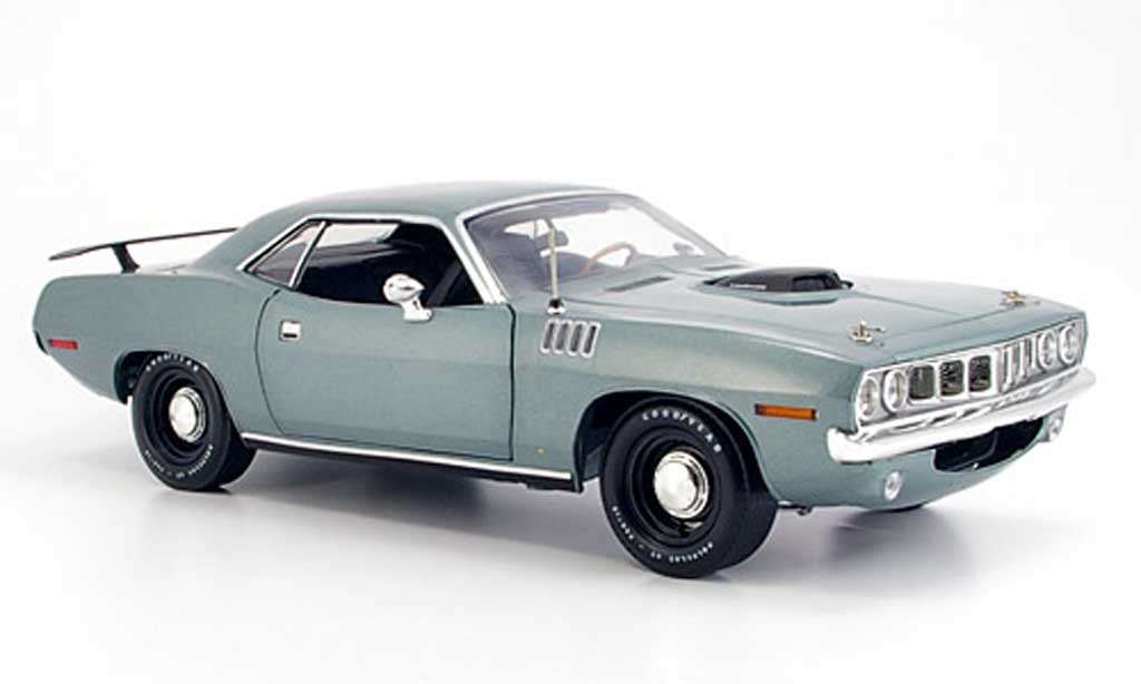 Plymouth Cuda 1970 1/18 Highway 61 grise miniature