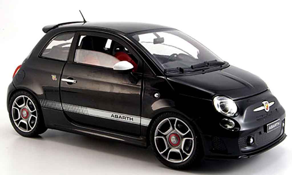Fiat 500 Abarth 1/18 Mondo Motors noire 2008 miniature