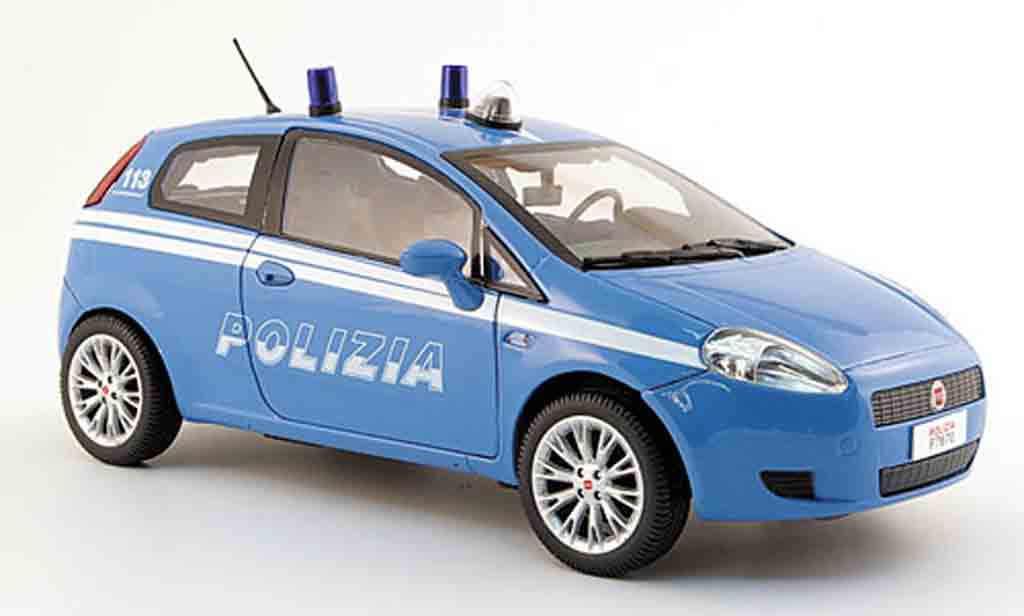 Fiat Grande Punto 1/18 Mondo Motors police polizia bleu polizei italien miniature