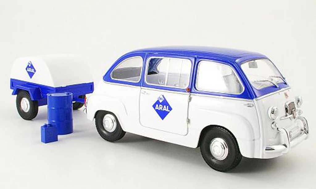 Fiat 600 1/18 Mini Miniera multipla aral avec anhanger miniature