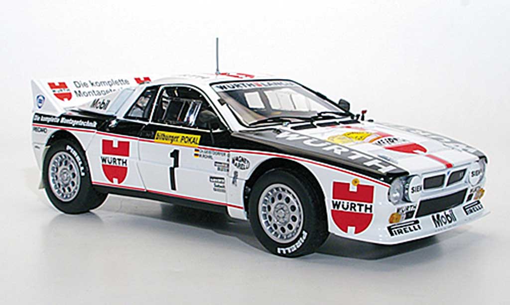 Lancia 37 1/18 Kyosho Rally No.1 Wurth W.Rohrl/C.Geistdorfer Rally Deutschland 1983 miniature