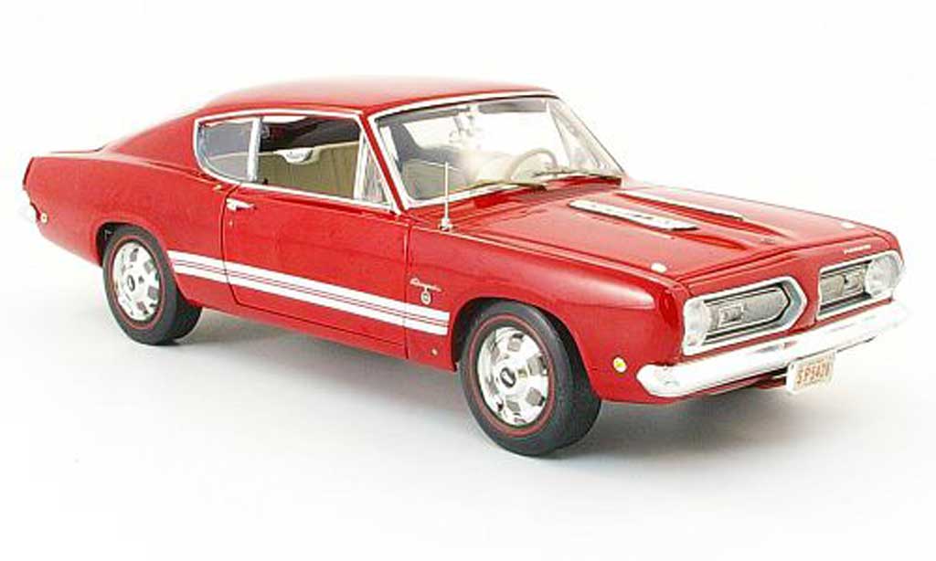 Plymouth Barracuda 1968 1/18 Highway 61 1968 rouge miniature