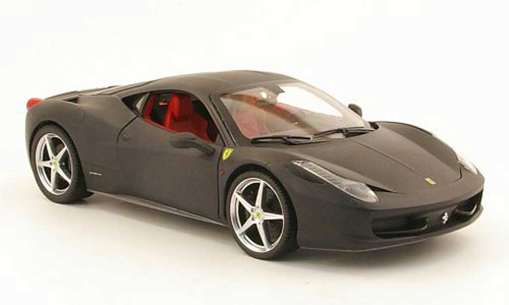 Ferrari 458 Italia 1/18 Hot Wheels Italia matt black diecast model cars