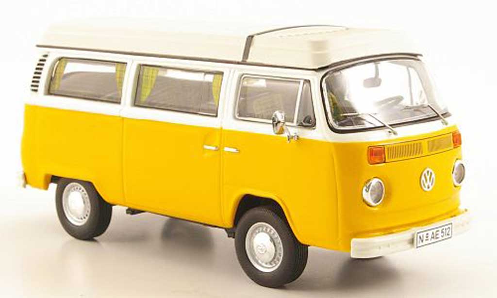 Volkswagen T2 1/43 Premium ClassiXXs Camper avec Aufstelldach jaune/blanche miniature