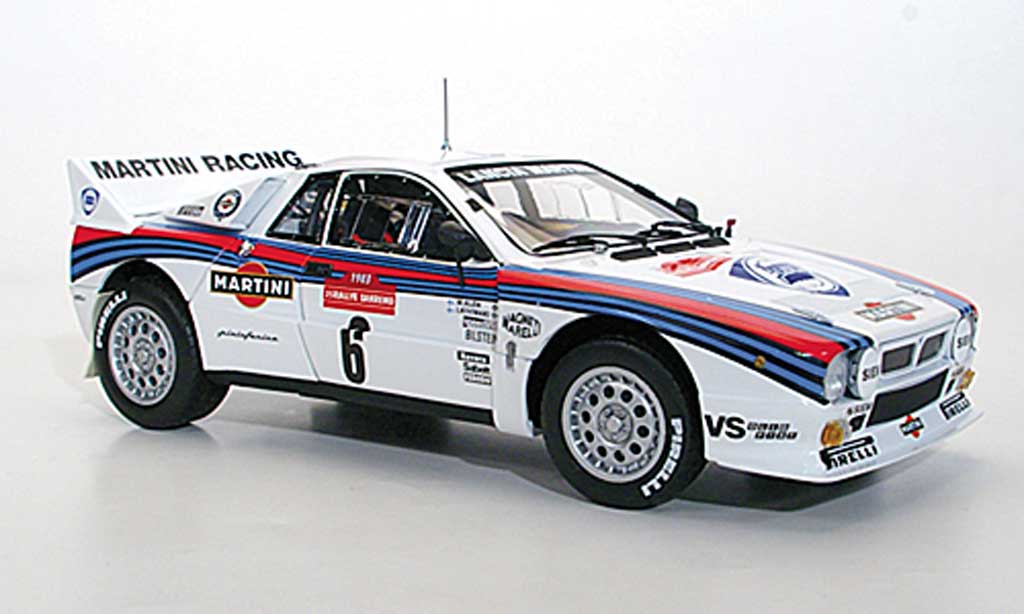 Lancia 37 1/18 Kyosho Rally No.6 Martini M.Alen/I.Kivimaki Rally San Remo 1983 miniature