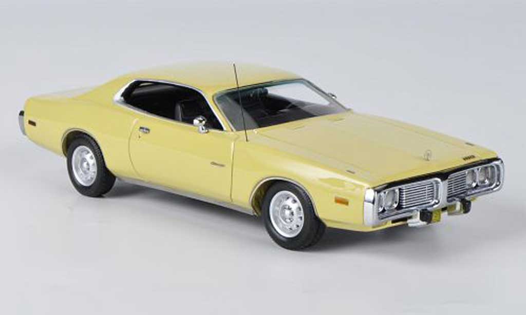 Dodge Charger 1973 1/43 American Excellence 1973 jaune miniature
