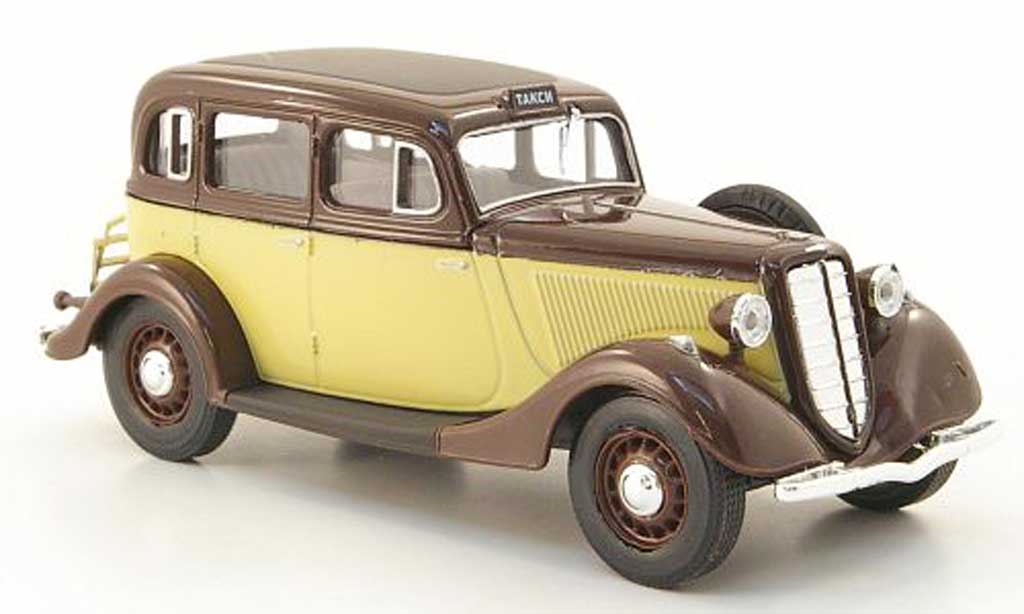 Gaz M1 Taxi 1/43 Nash Avtoprom Taxi marron/beige miniature