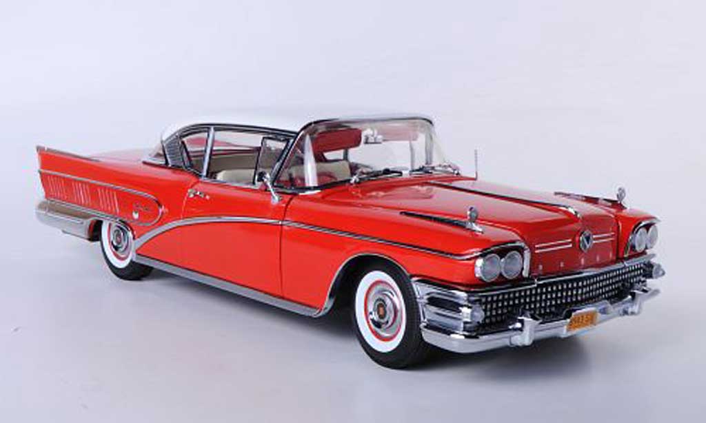 Buick Limited 1/18 Sun Star Hardtop Coupe rouge/blanche 1958 miniature