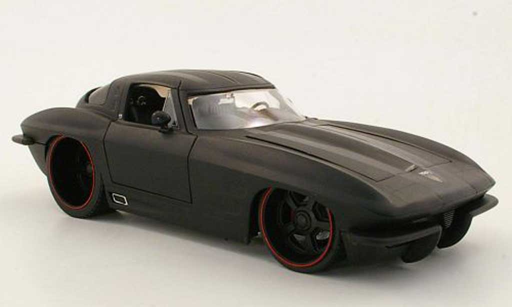 Chevrolet Corvette C2 1/18 Jada Toys Toys C2 Stingrey mattblack/black 1963 diecast model cars