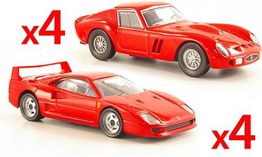 Ferrari 250 1/43 Hot Wheels -Set 4 x F40 red und 4 x GTO red diecast model cars
