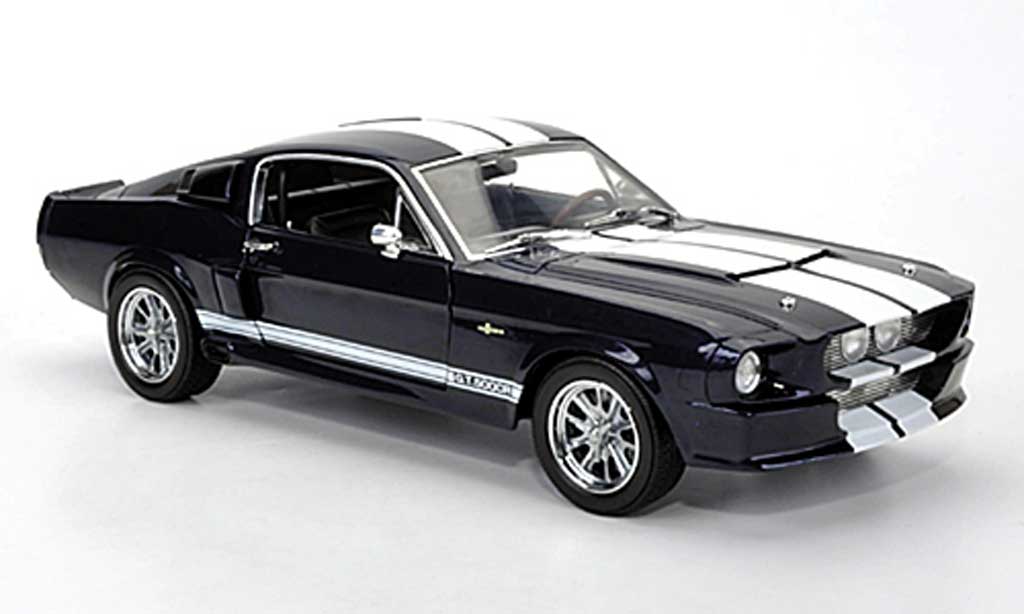 Shelby GT 500 1697 1/18 Shelby Collectibles 1697 CR blue avec blancheen bandes miniature