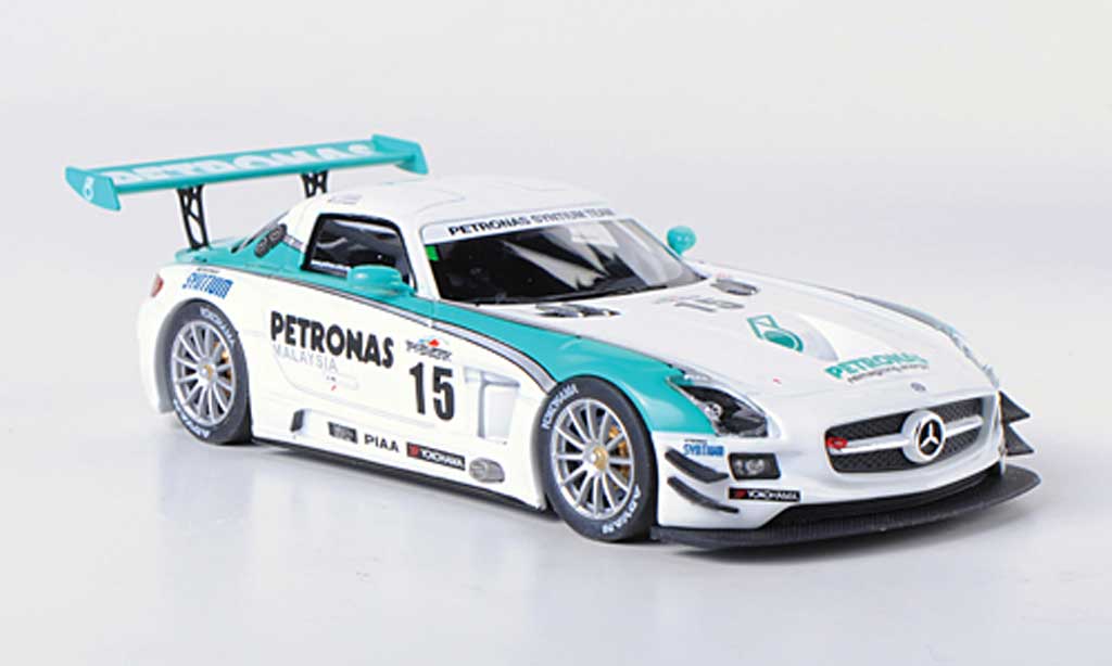 Mercedes SLS 1/43 Ebbro AMG GT3 No.15 Petronas Syntium T.Kataoka / F.Hairuman / B.Schneider 12h Merdeka 2011 miniature