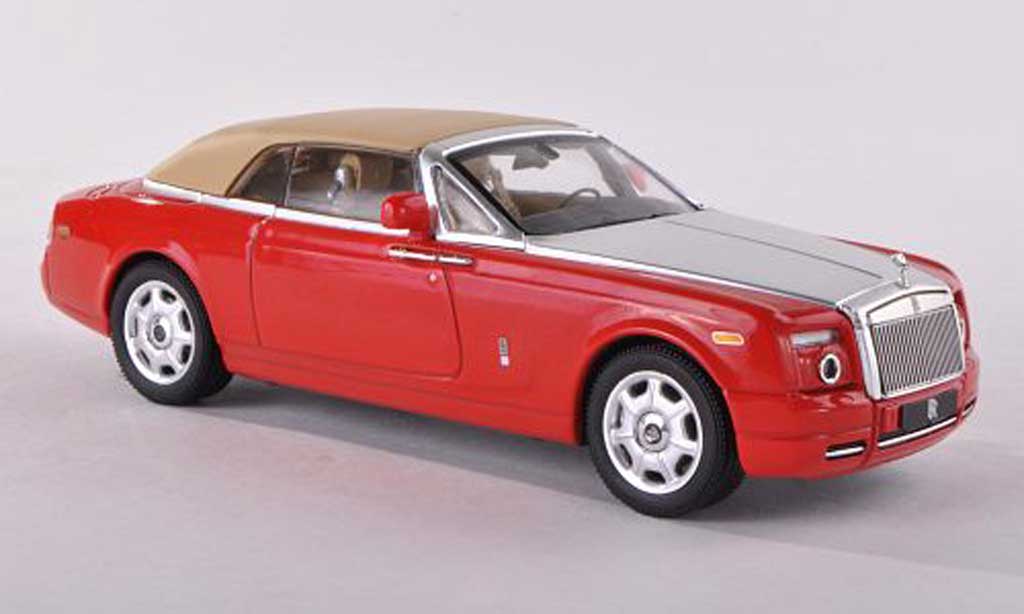 Rolls Royce Phantom 2007 1/43 IXO Drophead Coupe rouge/grise/beige ferme miniature