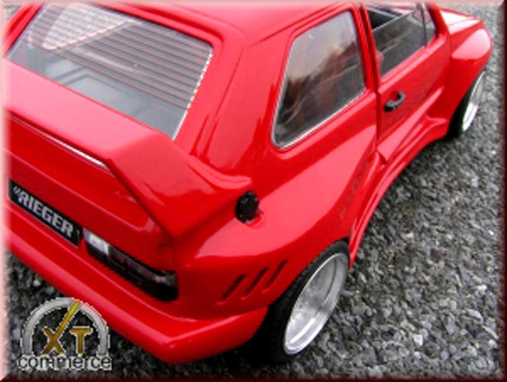 Volkswagen Golf 1 GTI 1/18 Solido 1 GTI rouge kit rieger extra large et jantes bord larges 16 pouces