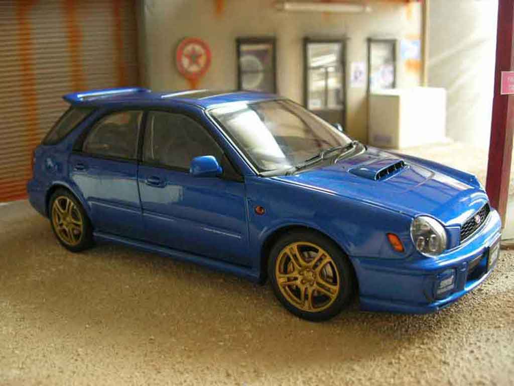 Subaru Impreza WRX Wagon miniature sti bleue Autoart 1/18