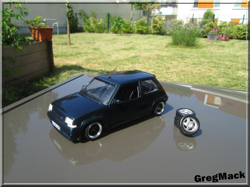 Renault 5 1/18 Norev GT Turbo vert Abyss jantes BBS tuning coche miniatura