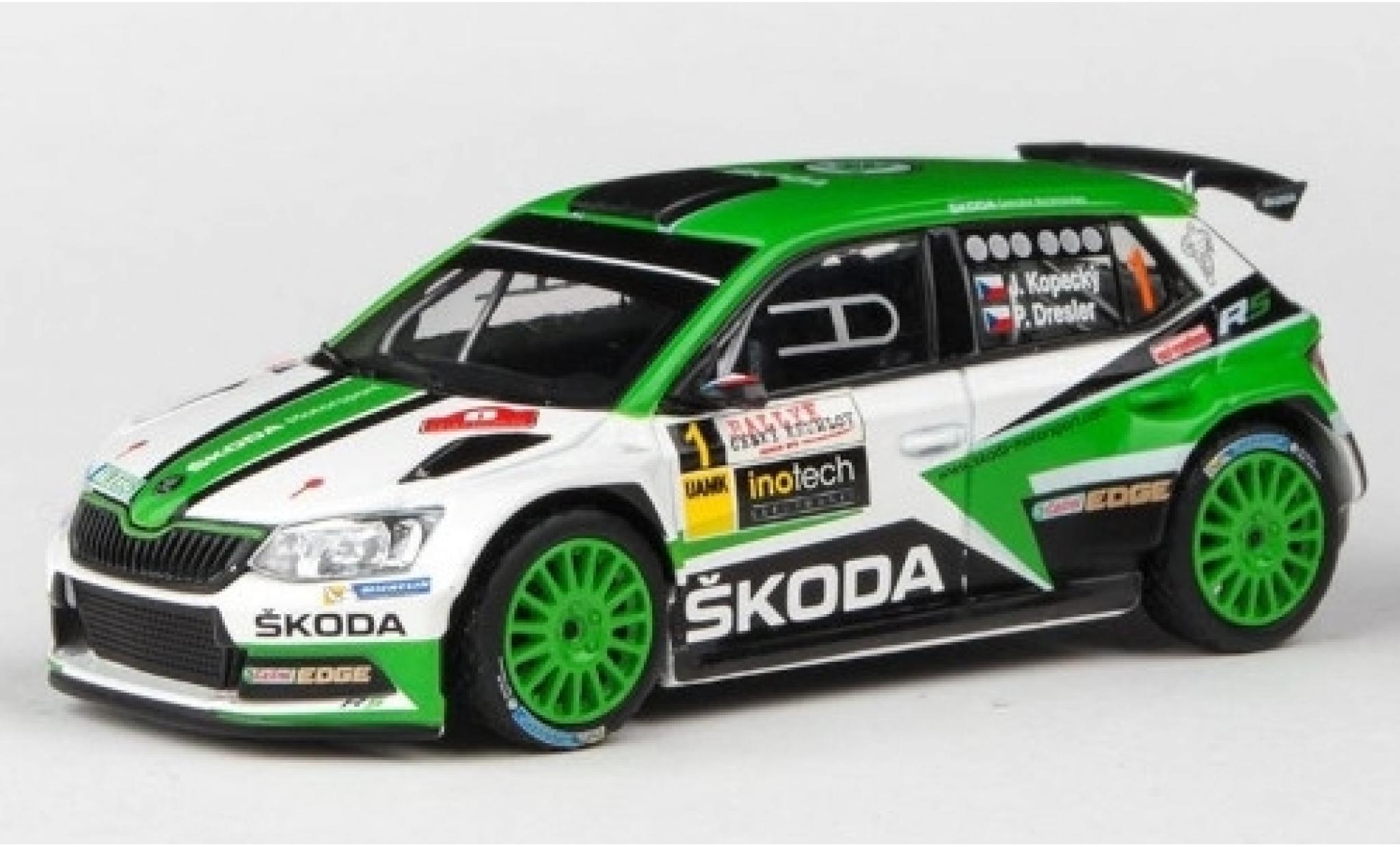 Miniature Skoda Fabia 1/43 IXO R5 No.1 Rallye Condroz 2018 K.Meeke