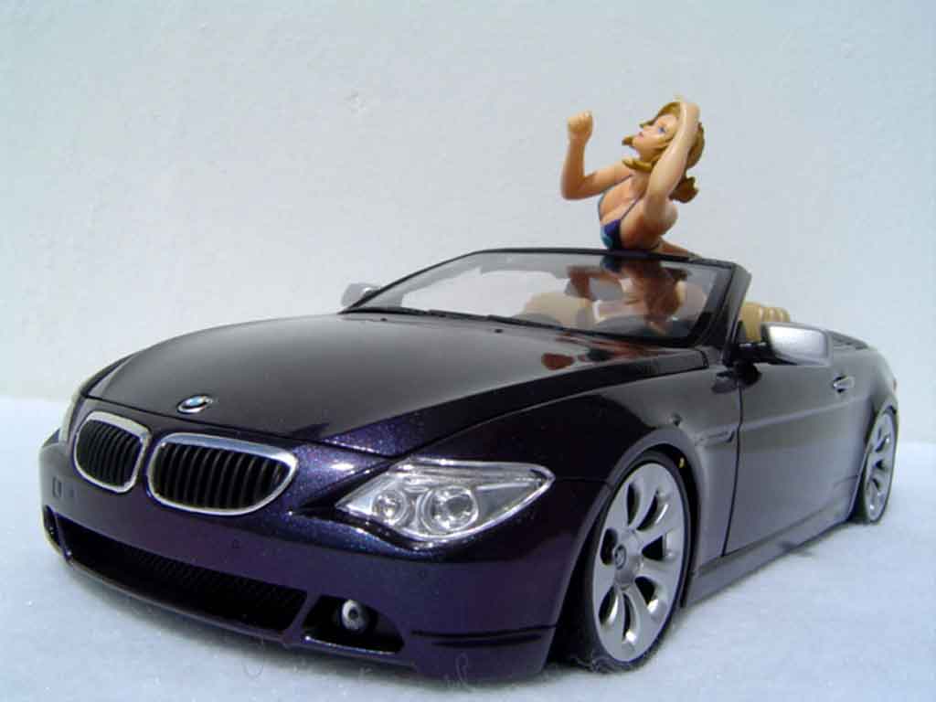 Bmw 645 E64 1/18 Welly ci cabriolet pneus tailles basses tuning miniature