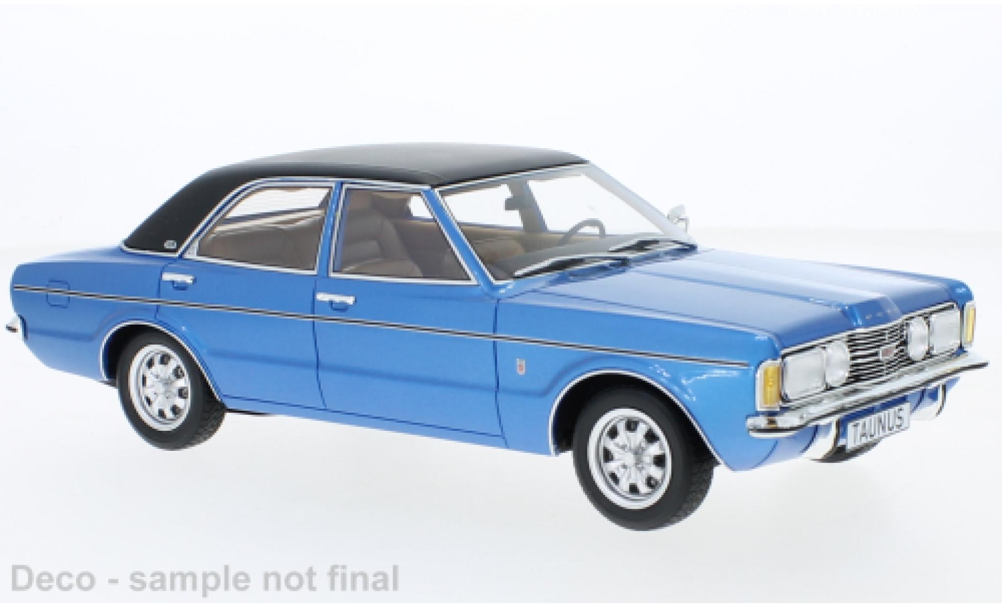 Miniature Ford Taunus 1 18 BoS Models TC GXL Metallise Bleue Noire 1972