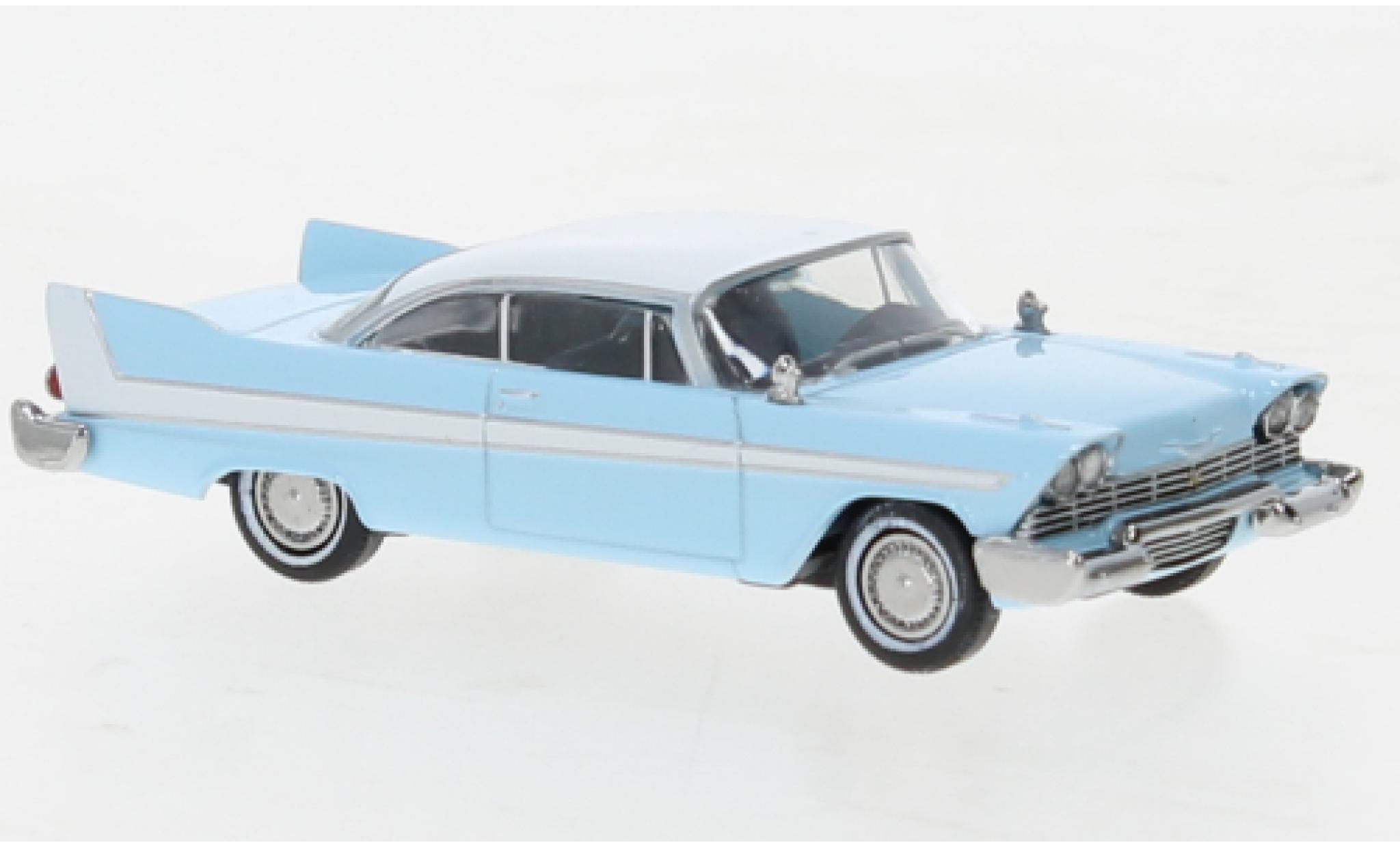 Diecast model cars Plymouth Fury 1 87 Brekina blue clair white