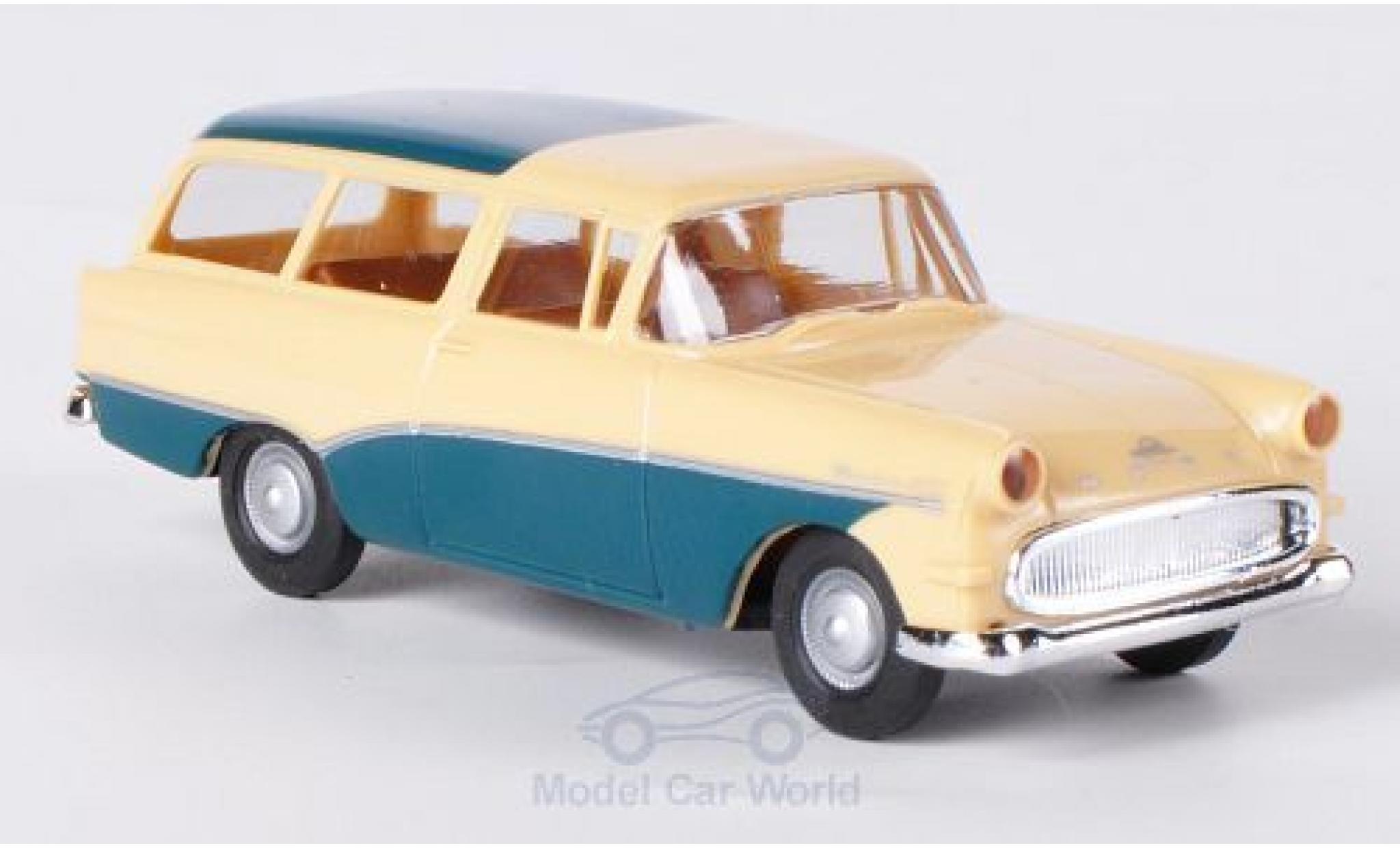 Miniature Opel Rekord 1 87 Brekina P1 Caravan beige türkis Voiture