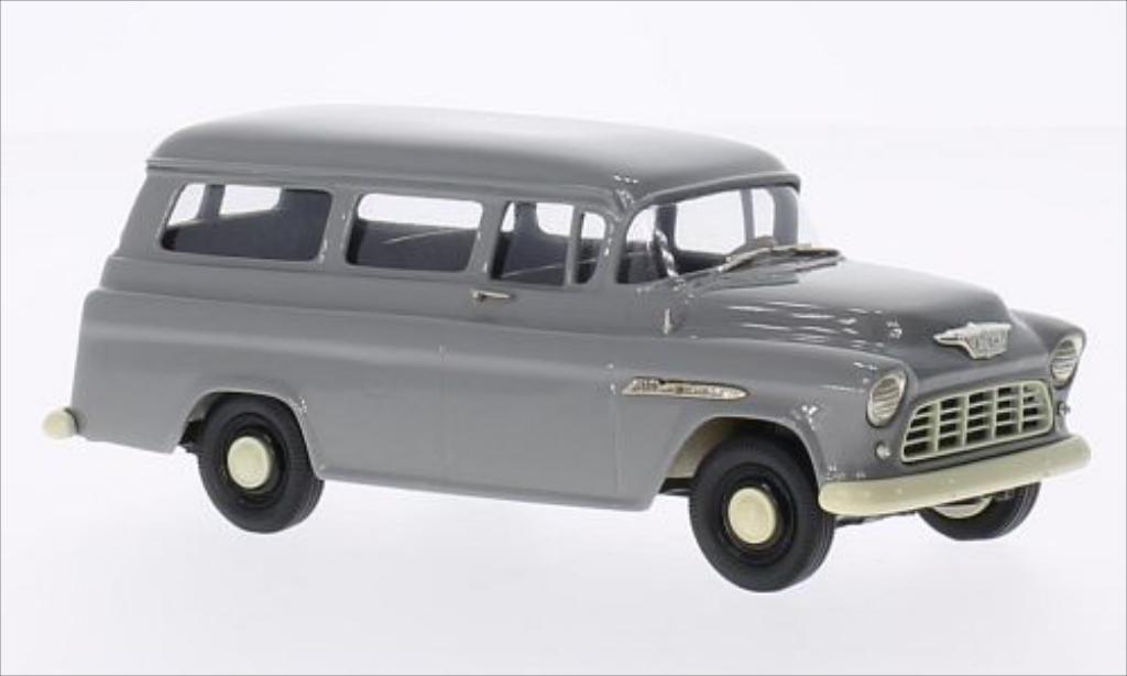 Chevrolet Suburban 1/43 Brooklin Carryall grise 1955 miniature