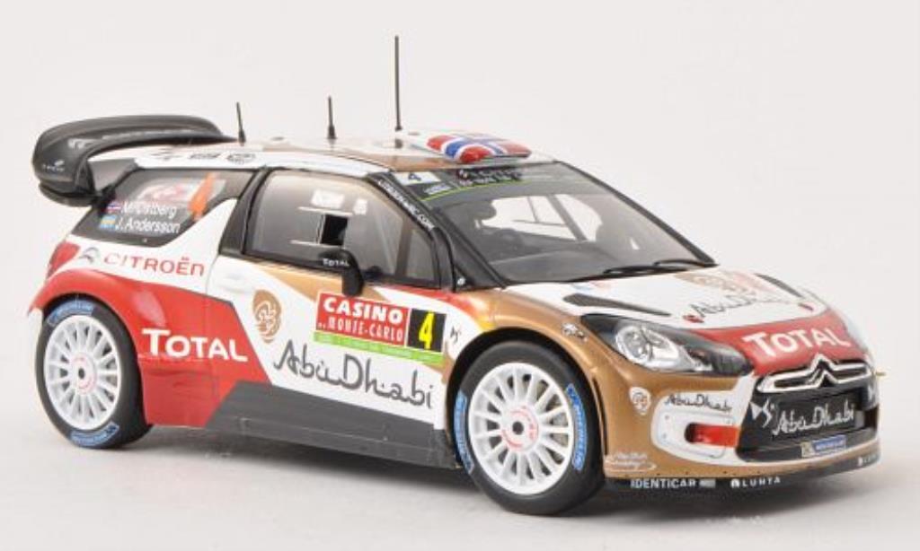DS Automobiles DS3 1/43 Spark No.4 Citroen Total Abu Dhabi WRT Rally Monte Carlo 2014 /J.Andersson miniature