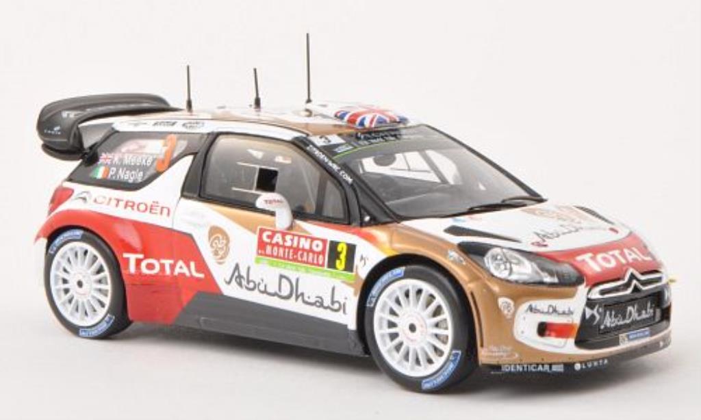 DS Automobiles DS3 1/43 Spark WRC No.3 Total Abu Dhabi WRT Rally Monte Carlo 2014 /P.Nagle diecast model cars