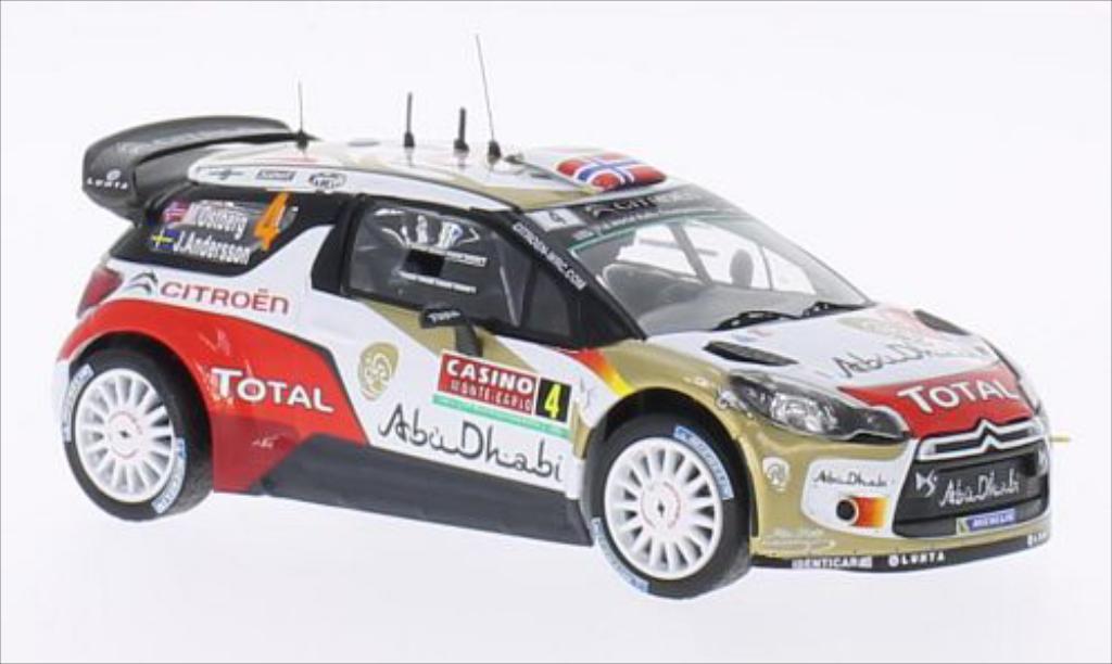 DS Automobiles DS3 1/43 IXO WRC No.4 Abu Dhabi Rally Monte Carlo 2014 /J.Andersson diecast model cars