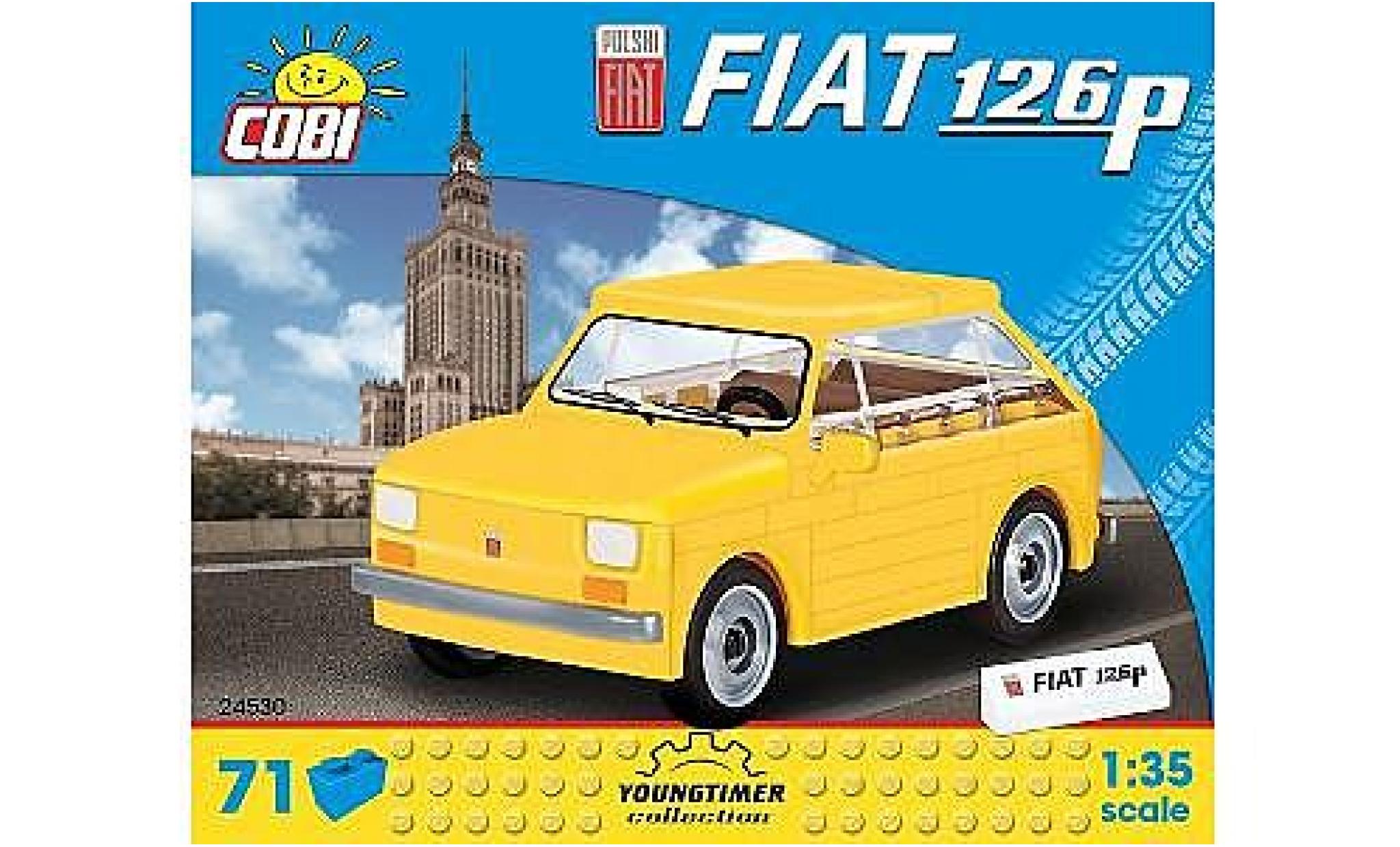Modellautos Fiat 126 1/35 Cobi P gelb Bausteine Anzahl le