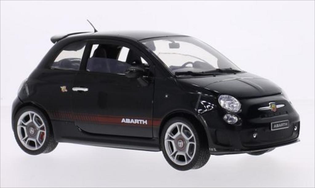 Fiat 500 Abarth 1/18 Motormax noire 2008 miniature