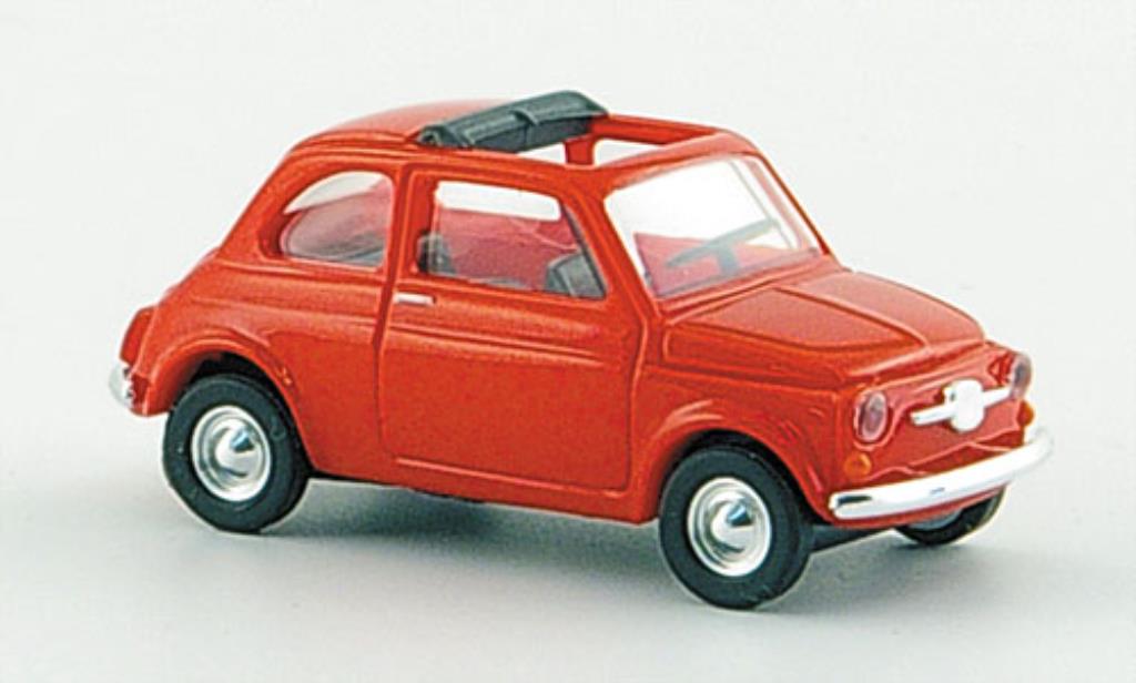 Fiat 500 F 1/87 Busch F rouge mit geoffnetem Faltdach 1965 miniature