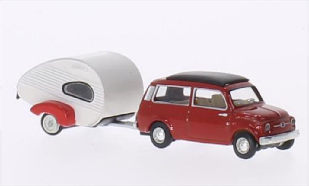 Fiat 500 1/87 Schuco Giardinera rouge miniature