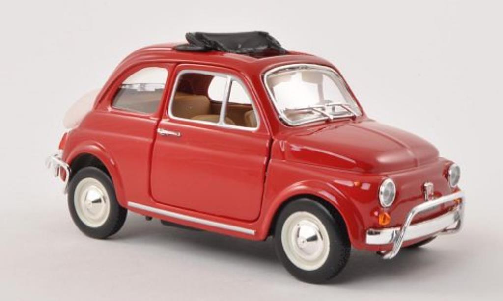 Fiat 500 L 1/24 Burago L rouge geoffnetes Faltdach 1968 miniature