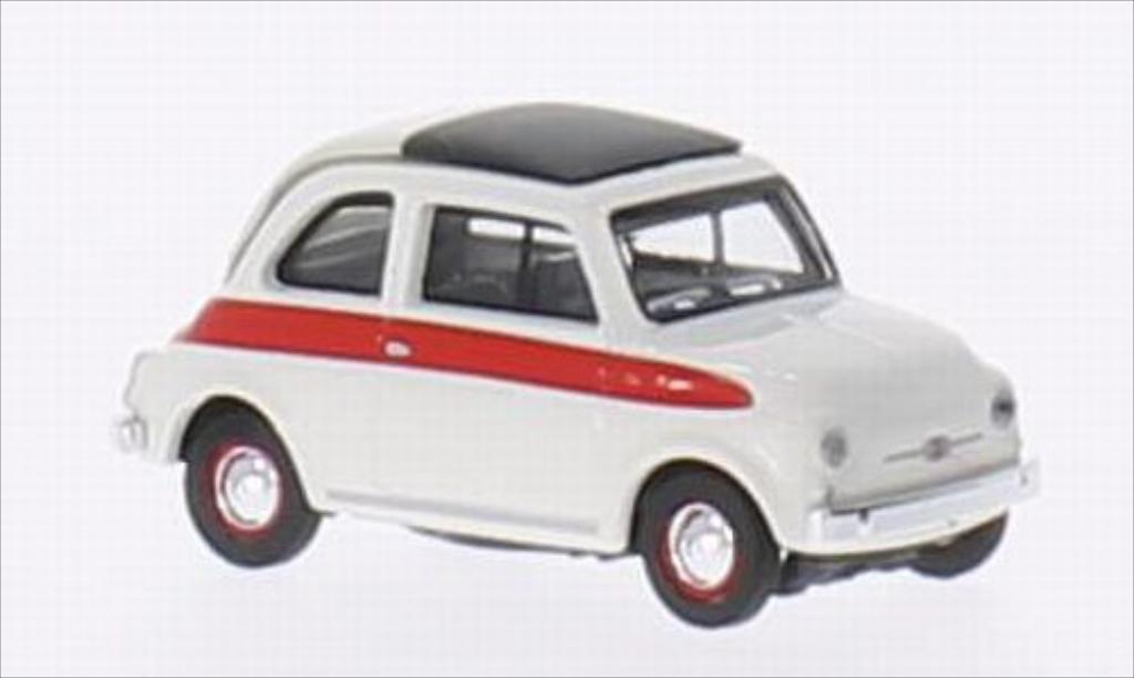 Fiat 500 Sport 1/87 Schuco Sport blanche/rouge miniature