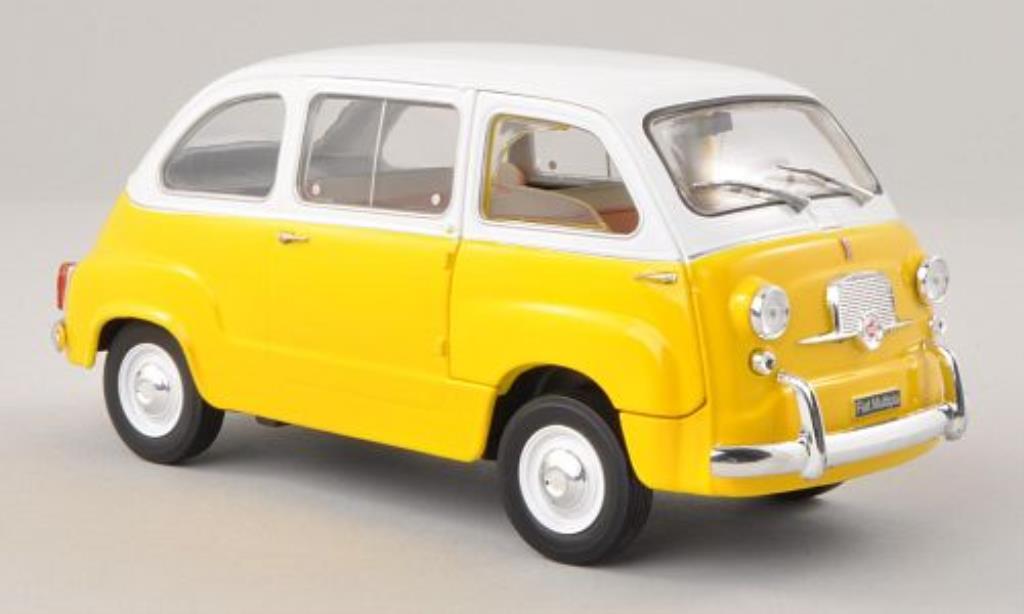 Fiat 600 1/24 WhiteBox Multipla jaune/blanche 1960 miniature