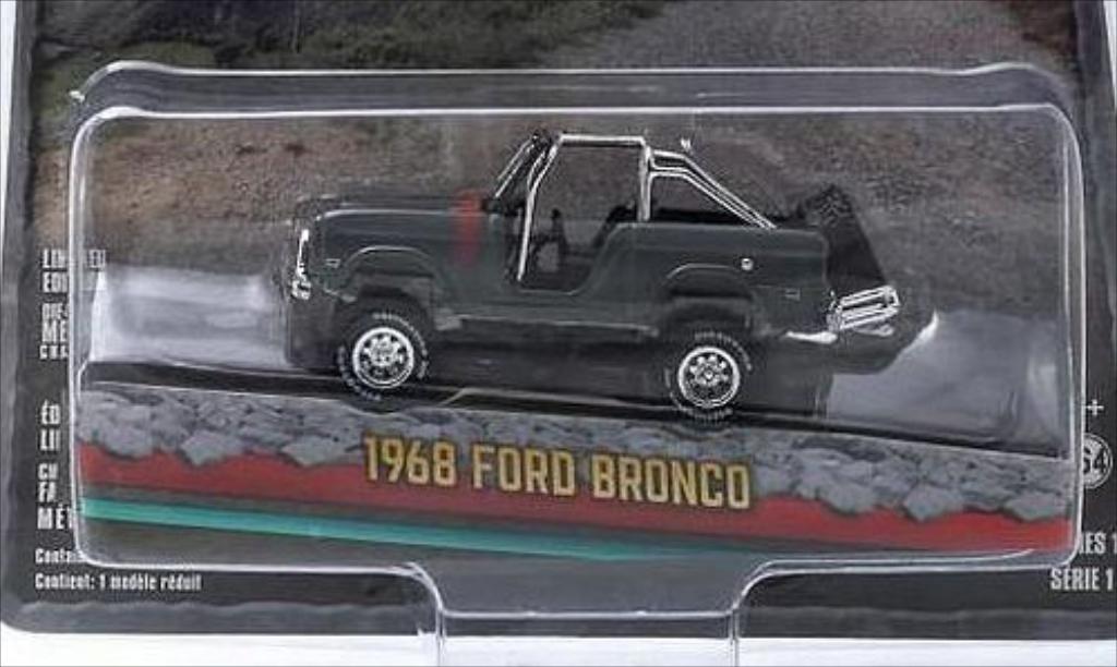 Ford Bronco 1/64 Greenlight metallic-grise 1968 miniature