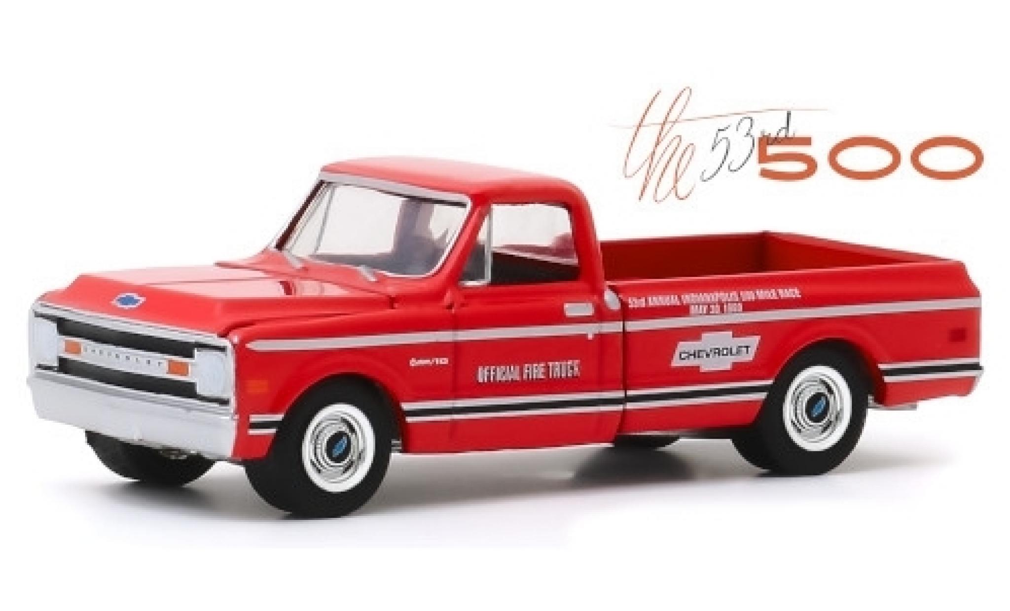 Chevrolet C-10 1/64 Greenlight rouge/Dekor Official Fire Truck 1969 53rd Annual Indianapolis 500 Mile Race