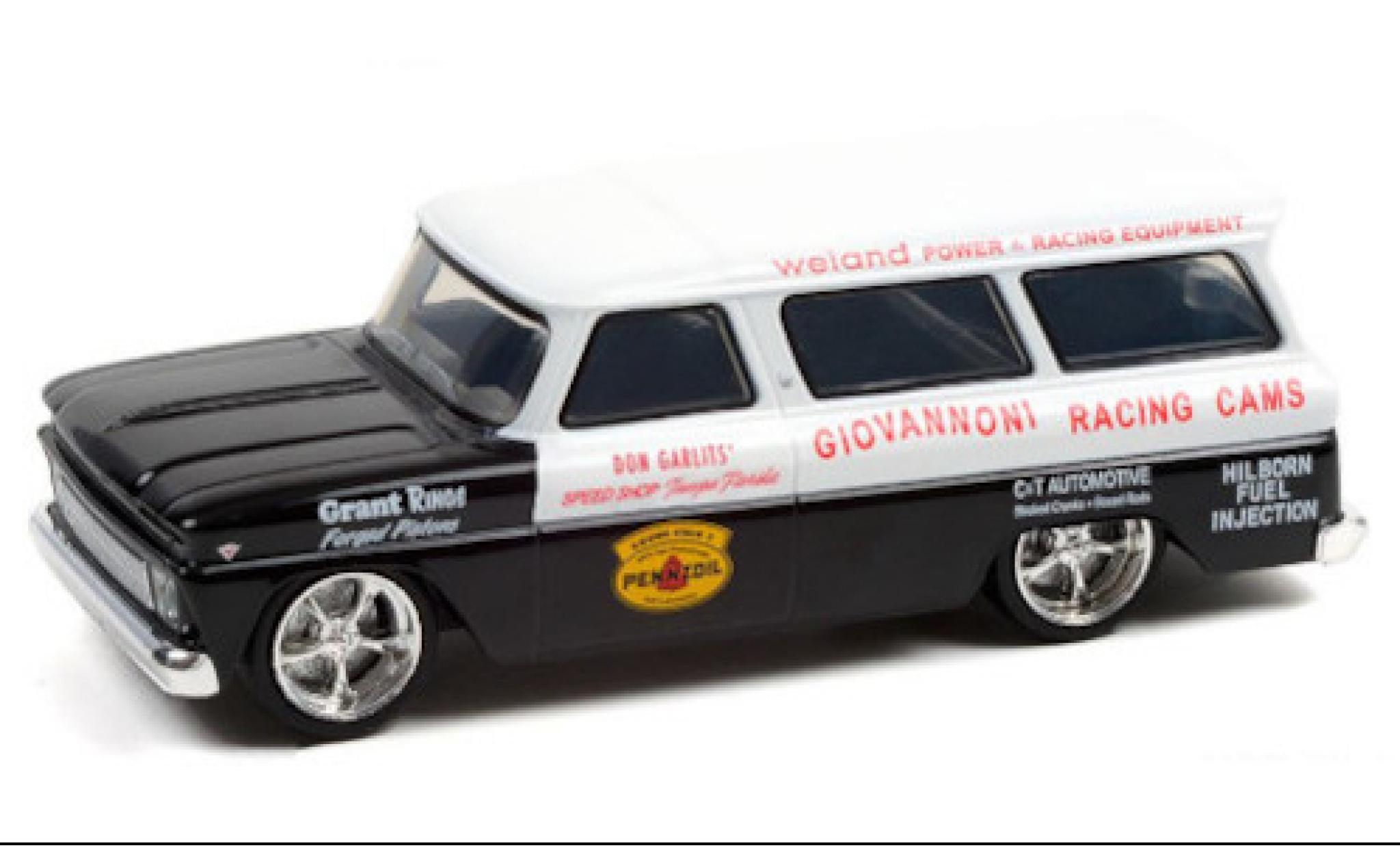 Chevrolet Suburban 1/43 Greenlight noire/blanche Speed Shop Tampa Florida 1966